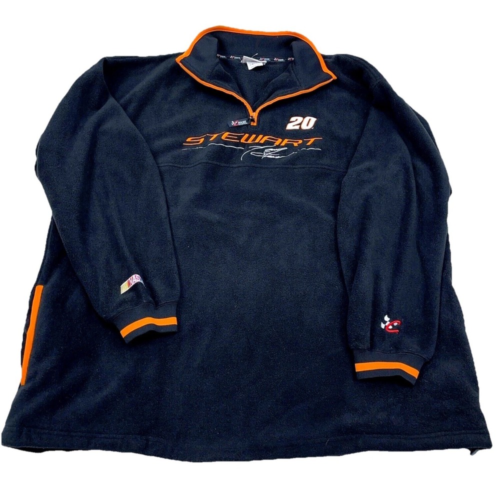 Vintage Tony Stewart Sweater Men XXL Black Pullover Fleece Jacket Sweatshirt Y2K